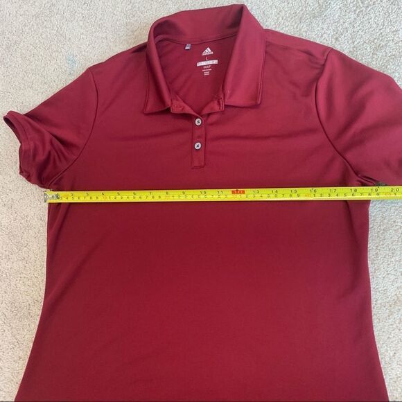 Adidas golf maroon burgundy red polo shirt short sleeve collared Sz L NWOT - Picture 7 of 9